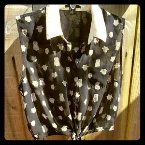Sheer Owl Blouse